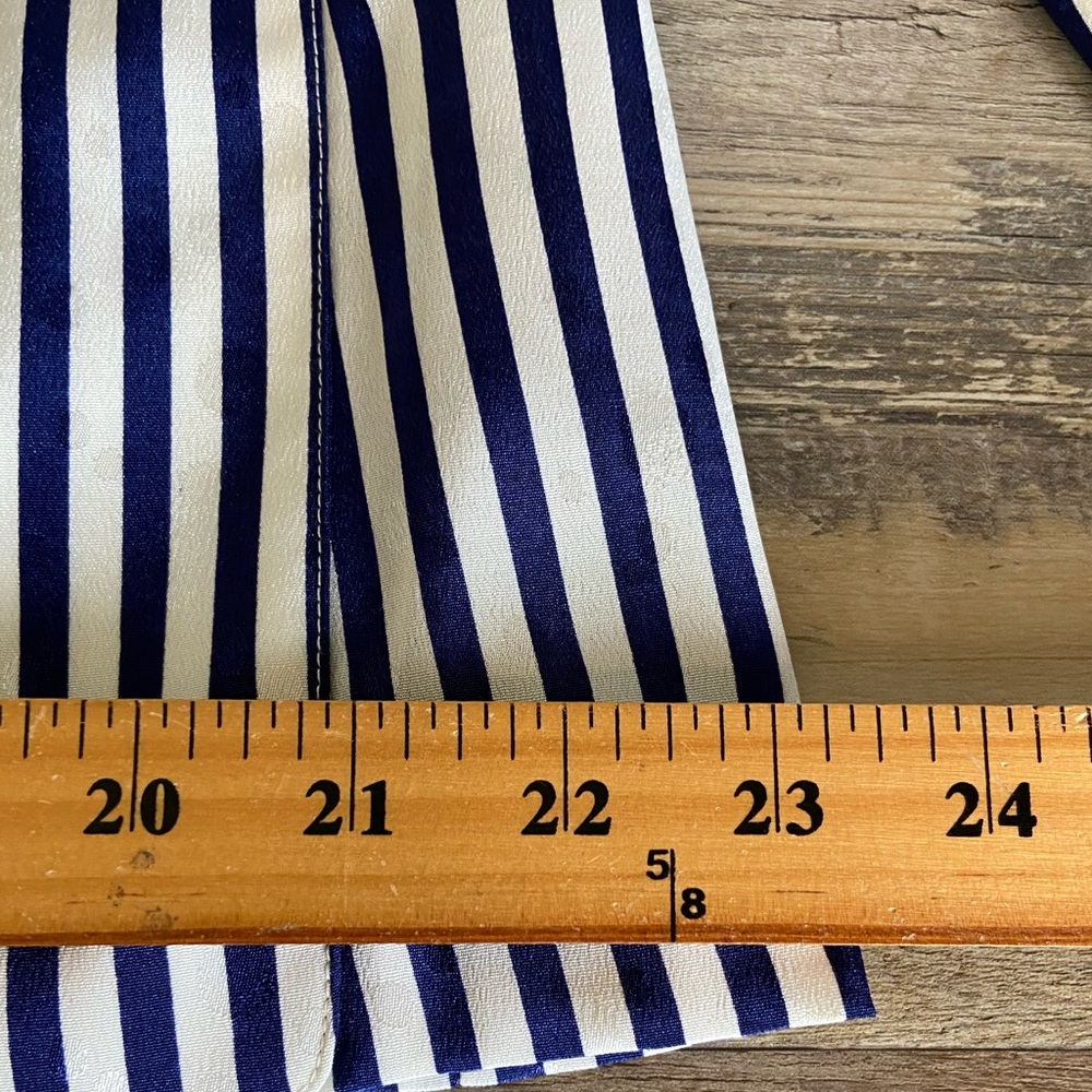 Leslie Fay Women's 80s 90s Satin Stripes Double Breasted Jacket Size 18 Nautical - Picture 8 of 11